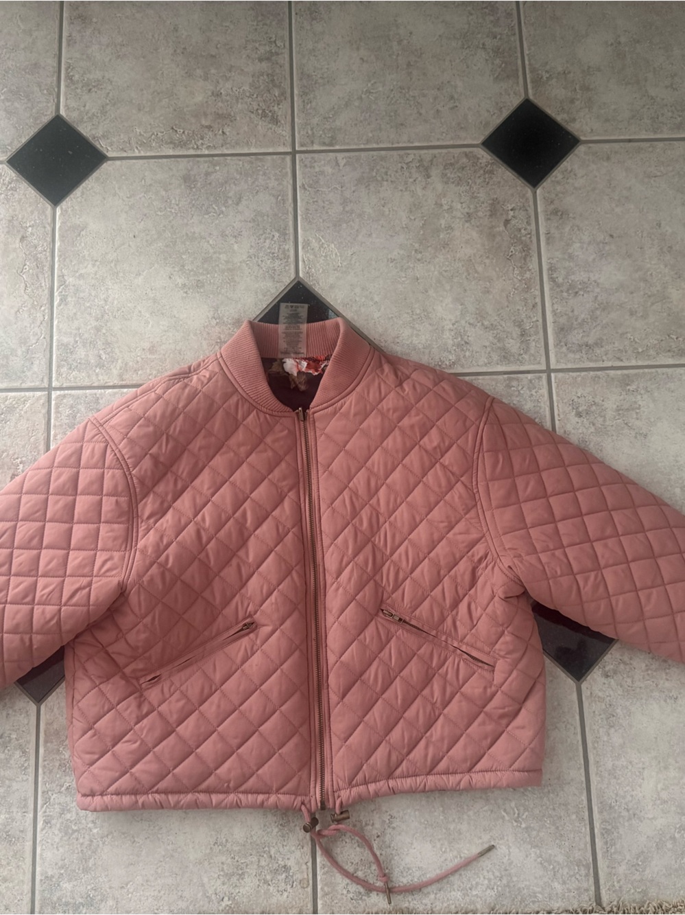 Betsey Johnson Quilted Dusty Rose Bomber Jacket